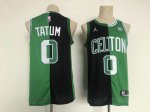 Maillot de Basket #0 Tatum Boston Celtics split Noir Vert Brodé